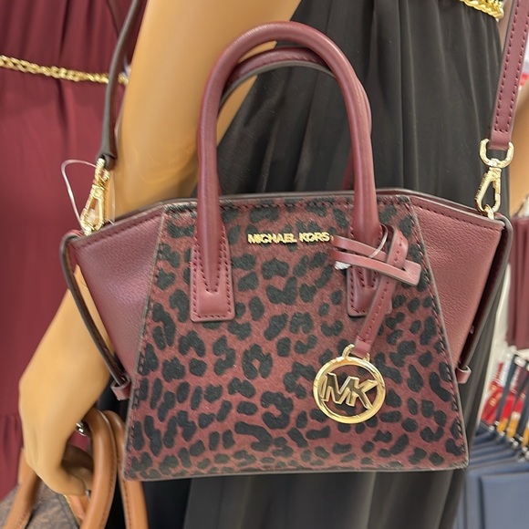 Michael Kors Avril Extra-Small Leather and Suede Satchel Crossbody Exotic Print - Picture 12 of 16